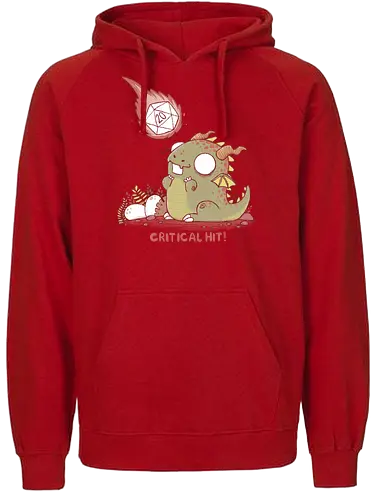 Critical Hit - dragon, rpg, pen and paper, critical roll, w20, d20 - Fairtrade Hoodie