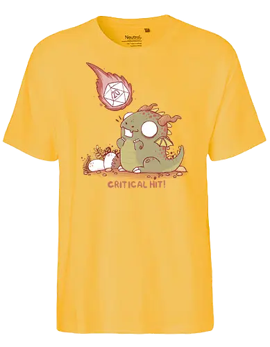 Critical Hit - dragon, rpg, pen and paper, critical roll, w20, d20 - Fairtrade T-Shirt