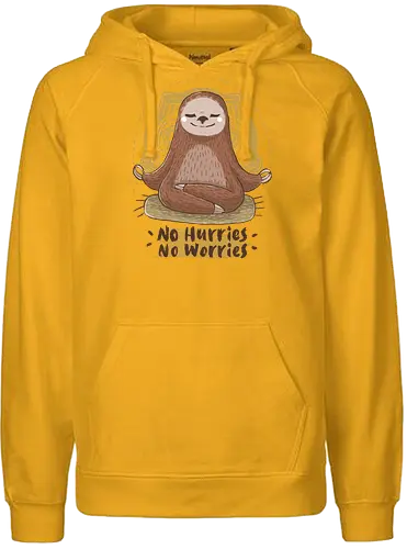 No Hurries - tiere, animal, sloth, Worries, keine sorgen, faultier - Fairtrade Hoodie