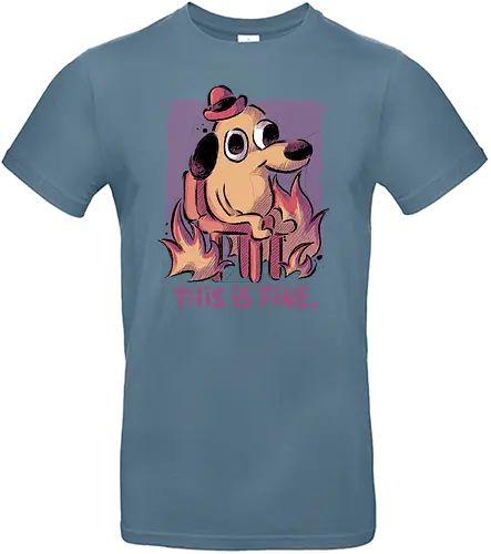 This is Fine - meme, fire, dog, This is fine, fun - Standard T-Shirt