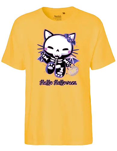 Hello Halloween - kitty, katze, cat, cute, halloween, Spoopy - Fairtrade T-Shirt