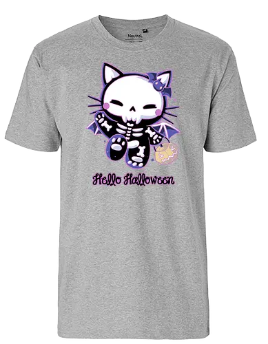 Hello Halloween - kitty, katze, cat, cute, halloween, Spoopy - Fairtrade T-Shirt