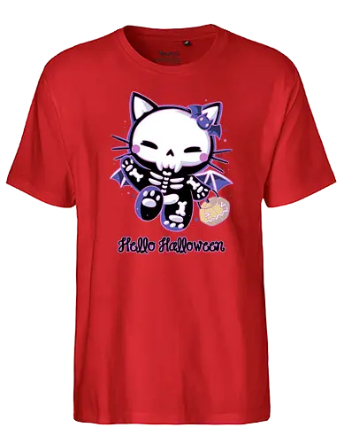 Hello Halloween - kitty, katze, cat, cute, halloween, Spoopy - Fairtrade T-Shirt