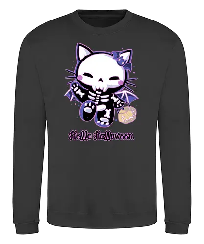 Hello Halloween - kitty, katze, cat, cute, halloween, Spoopy - Sweatshirt