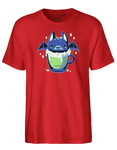 Cute Bat Drink - bat, cute, kawaii, drink, food, horror, halloween - Fairtrade T-Shirt