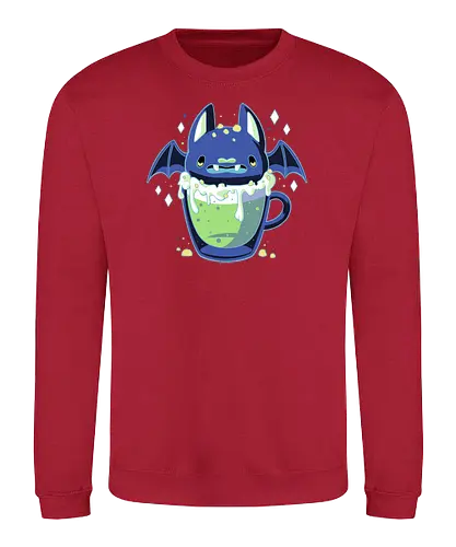 Cute Bat Drink - bat, cute, kawaii, drink, food, horror, halloween - Sweatshirt