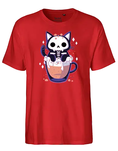 Cute Cat Drink - cute, cat, kawaii, katze, neko, drink - Fairtrade T-Shirt