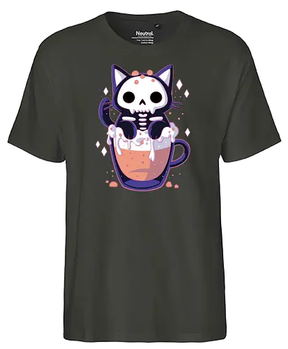 Cute Cat Drink - cute, cat, kawaii, katze, neko, drink - Fairtrade T-Shirt