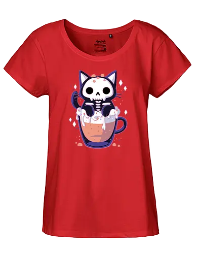 Cute Cat Drink - cute, cat, kawaii, katze, neko, drink - Fairtrade Girl Shirt