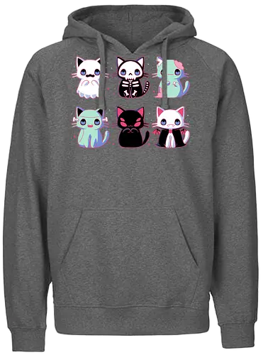 Halloween Cats - cat, katze, halloween, Spoopy, spooky, zombie, vampire - Fairtrade Hoodie