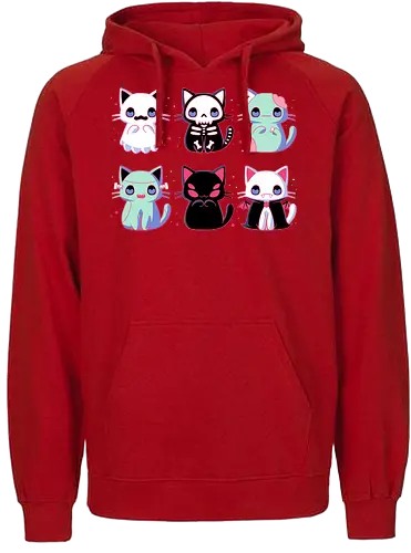 Halloween Cats - cat, katze, halloween, Spoopy, spooky, zombie, vampire - Fairtrade Hoodie
