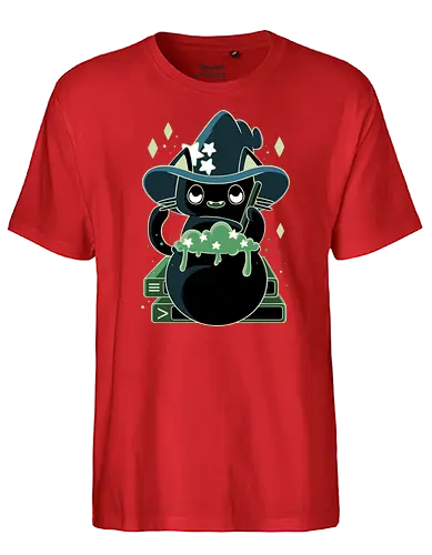 Witch Cat - cat, katze, hexe, witch, Spoopy, halloween - Fairtrade T-Shirt