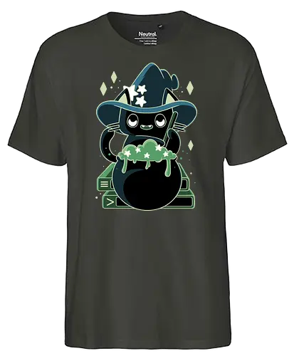 Witch Cat - cat, katze, hexe, witch, Spoopy, halloween - Fairtrade T-Shirt