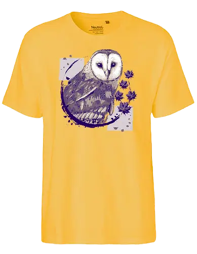 Barn Owl Painting - owl, eule, herbst, autumn, forest, wald - Fairtrade T-Shirt