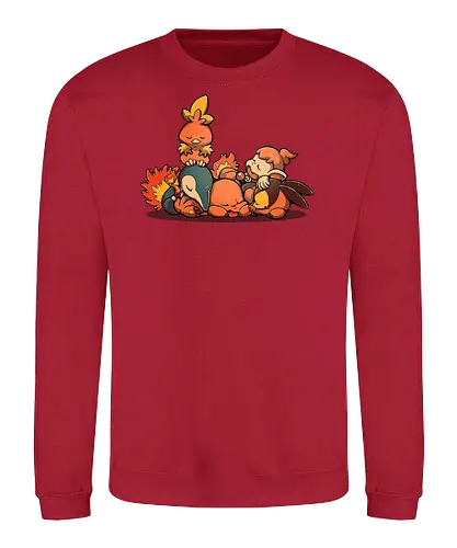 Sleepy Fire - pocket, monster, fire, feuer, starter - Sweatshirt