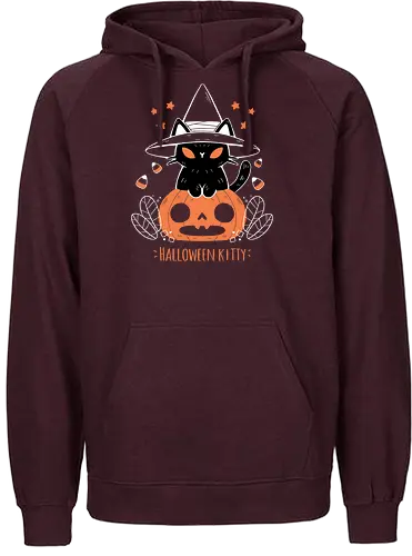 Halloween Kitty - cat, katze, halloween, pumpkin, jack-o-lantern - Fairtrade Hoodie