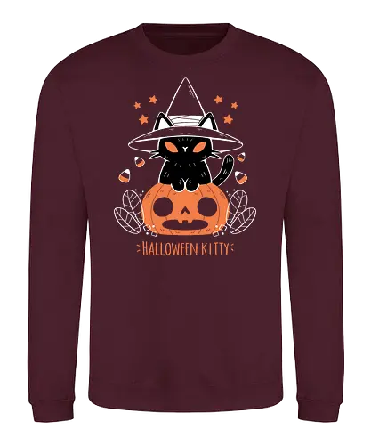 Halloween Kitty - cat, katze, halloween, pumpkin, jack-o-lantern - Sweatshirt