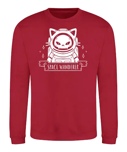 Space Wanderer - space, astronaut, katze, cat - Sweatshirt