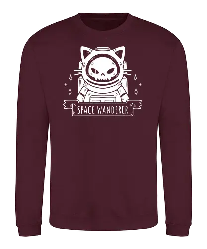 Space Wanderer - space, astronaut, katze, cat - Sweatshirt