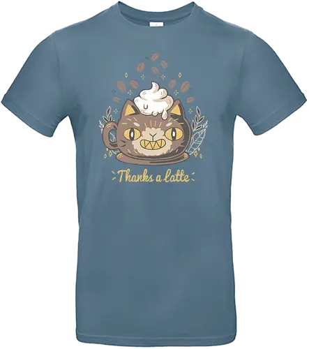 Thanks a Latte - cat, katze, coffee, kaffee, cafe latte - Standard T-Shirt