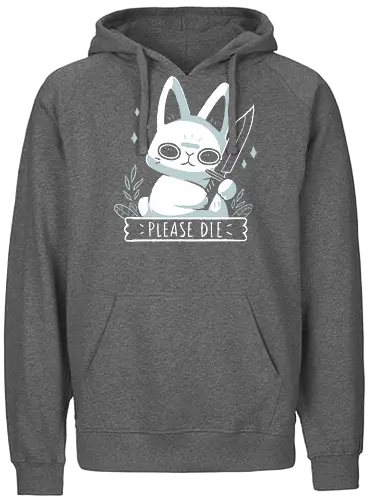 Please Die - bunny, Statement - Fairtrade Hoodie