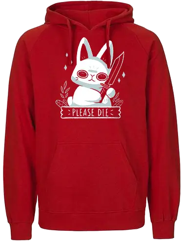 Please Die - bunny, Statement - Fairtrade Hoodie