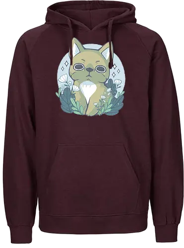 Bulldog and Flowers - dog, bulldog, cute, süß - Fairtrade Hoodie