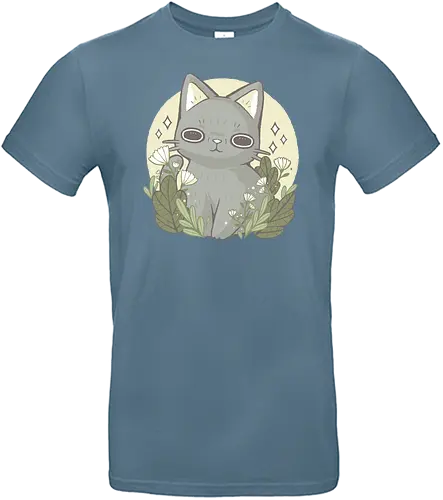 Cat and Flowers - cat, katze, cute, blumen - Standard T-Shirt