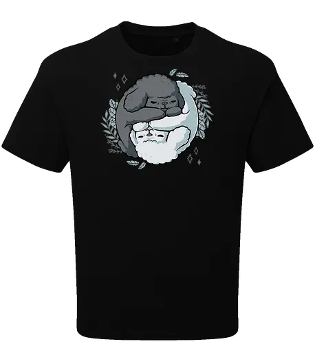 Poodle Yin Yang - dogs, Poodle, Pudel, Yin Yang, Taoism - Oversize T-Shirt