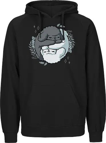 Poodle Yin Yang - dogs, Poodle, Pudel, Yin Yang, Taoism - Fairtrade Hoodie