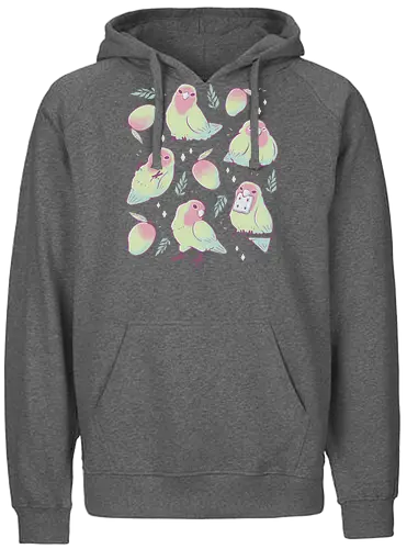 Mango Parrots - bird, birb, Parrot, fruit, obst - Fairtrade Hoodie