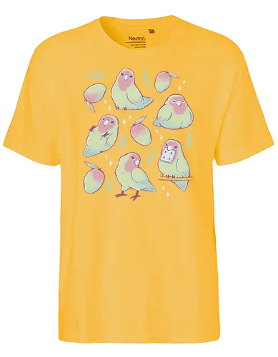 Mango Parrots - bird, birb, Parrot, fruit, obst - Fairtrade T-Shirt
