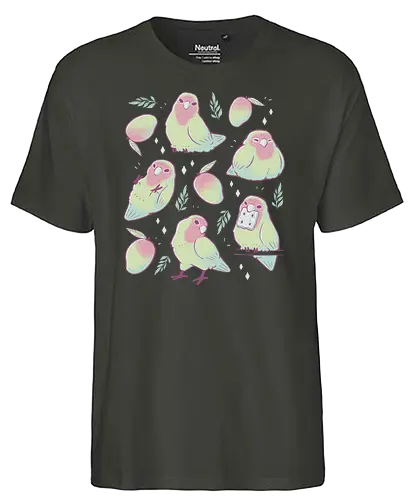 Mango Parrots - bird, birb, Parrot, fruit, obst - Fairtrade T-Shirt
