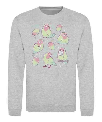 Mango Parrots - bird, birb, Parrot, fruit, obst - Sweatshirt