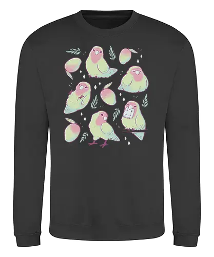 Mango Parrots - bird, birb, Parrot, fruit, obst - Sweatshirt