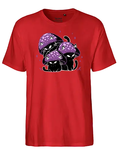 Mushroom Cats - mushroom, cat, katze, pilz - Fairtrade T-Shirt