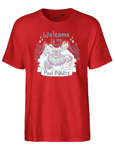Pool Pawty - pool, party, dog, good boy, hund - Fairtrade T-Shirt