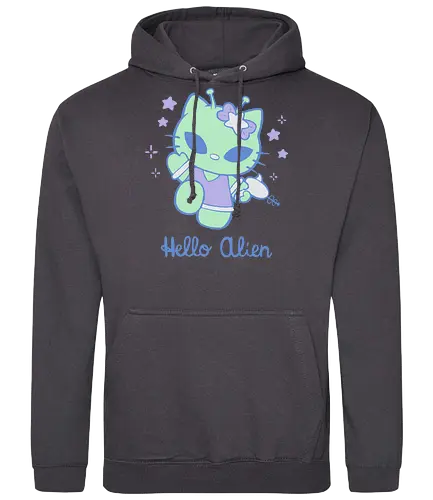 Hello Alien - cat, katze, kitty, alien, space - Standard Hoodie