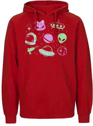 Pastel Alien - Pastel colors, cat, katze, alien, space - Fairtrade Hoodie