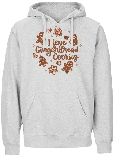 I Love Gingerbread Cookies - christmas, weihnachten, kekse, cookies, Lebkuchen - Fairtrade Hoodie