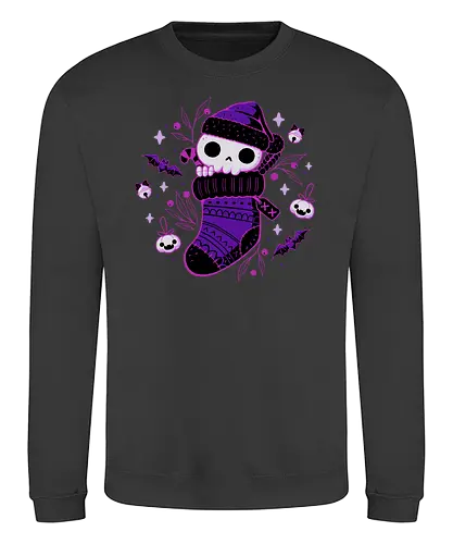 Creepy Cute Christmas Stocking Skull - christmas, creepy, Sock, skull - Sweatshirt