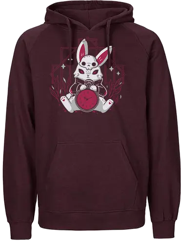 Metal White Rabbit - rabbit, hase, kaninchen, alice - Fairtrade Hoodie