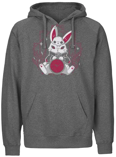 Metal White Rabbit - rabbit, hase, kaninchen, alice - Fairtrade Hoodie