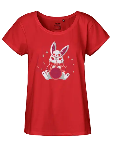 Metal White Rabbit - rabbit, hase, kaninchen, alice - Fairtrade Girl Shirt