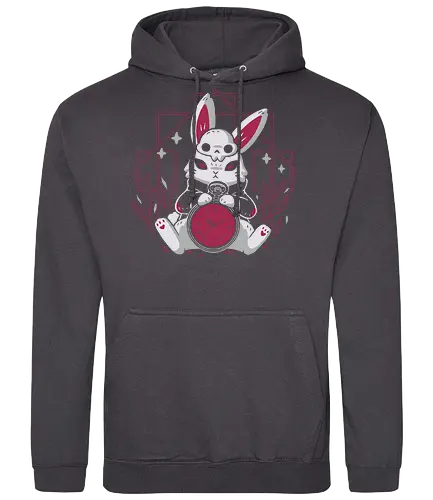 Metal White Rabbit - rabbit, hase, kaninchen, alice - Standard Hoodie