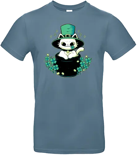 Cute St Patrick Cat - cat, katze, st. patricks day, green, ireland - Standard T-Shirt