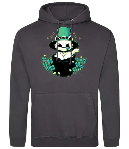 Cute St Patrick Cat - cat, katze, st. patricks day, green, ireland - Standard Hoodie