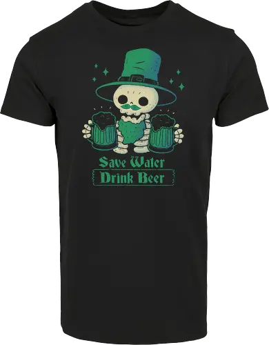 Skeleton St Patrick drinks Beer