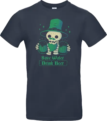 Skeleton St Patrick drinks Beer