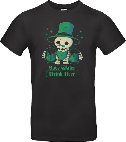 Skeleton St Patrick drinks Beer